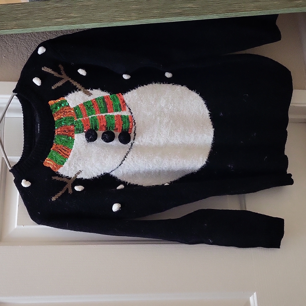 Forever 21 Black Snowman Sweater